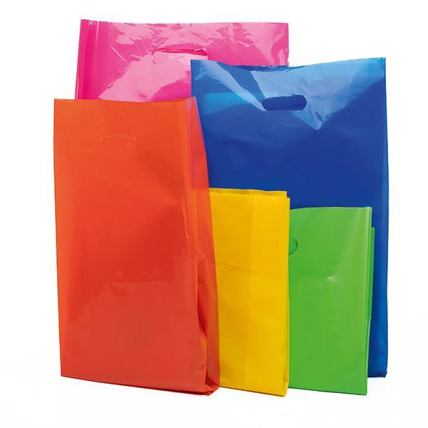 p.n.p. plast pnp buste regalo 100pz plastica manico a fagiolo 60µm 40x60cm colori assortiti - foto 1