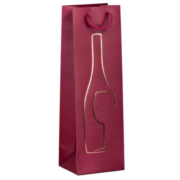 rex rex 10pz buste porta bottiglia bordeaux con manico e stampa a caldo 12x9x37cm - foto 1