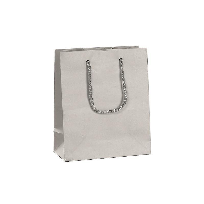 p.n.p. plast pnp 12pz buste regalo shopping argento con manico in cordino 37x27x12 cm - foto 1