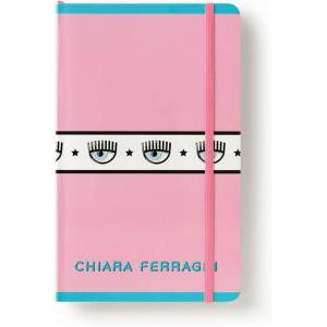 Notebook chiara ferragni con elastico 13x21cm rosa 1 rigo