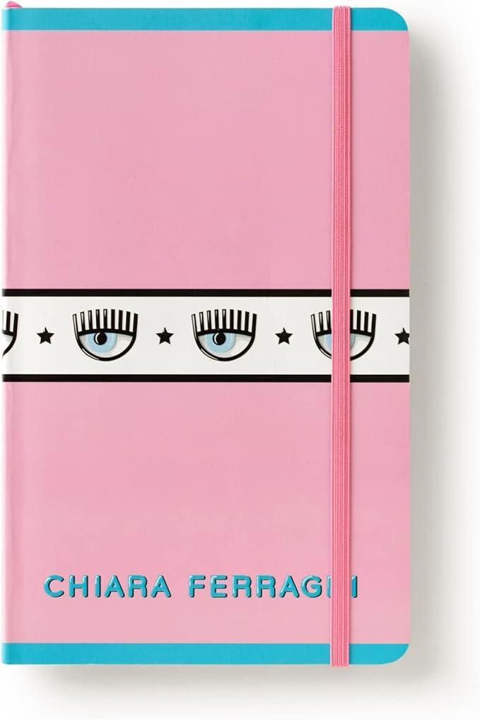 pigna pigna notebook chiara ferragni con elastico 13x21cm rosa 1 rigo - foto 1