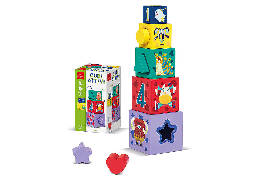 dal negro dal negro cubi attivi in legno 54116 giocattolo educativo - foto 1