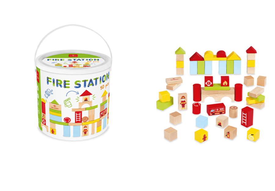 dal negro dal negro secchiello fire station 50 blocks 54103 gioco in legno - foto 1