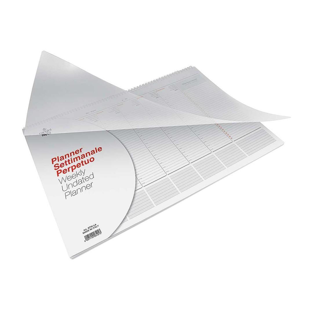 castelli spa cangini filippi planner settimanale perpetuo sottomano wire-o non datato 34x24cm - foto 2