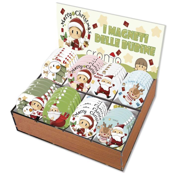 cromo srl cromo espositore 40pz calamite di natale in legno ø 5cm assortiti nt.7972 - foto 1