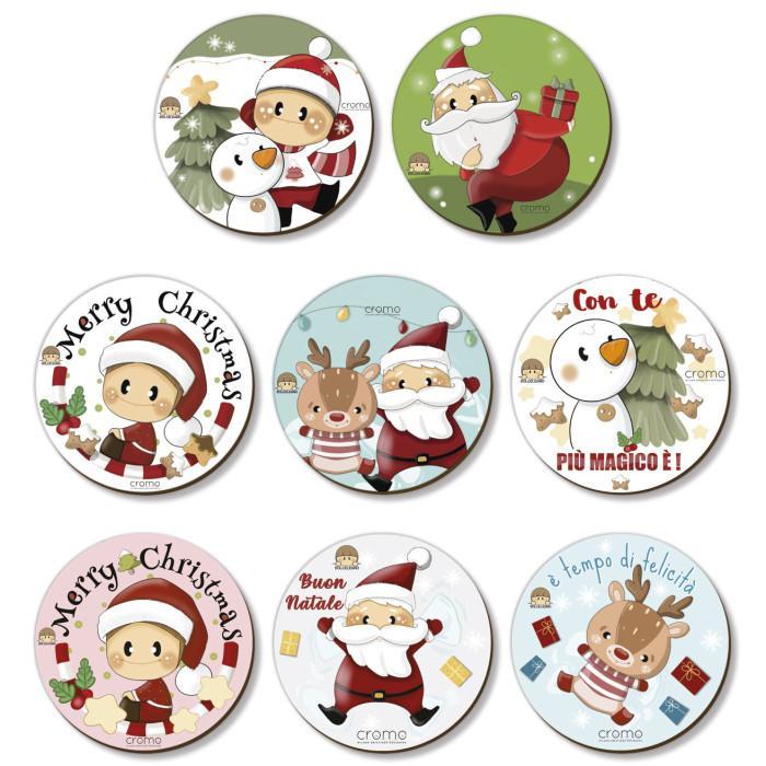 cromo srl cromo espositore 40pz calamite di natale in legno ø 5cm assortiti nt.7972 - foto 2