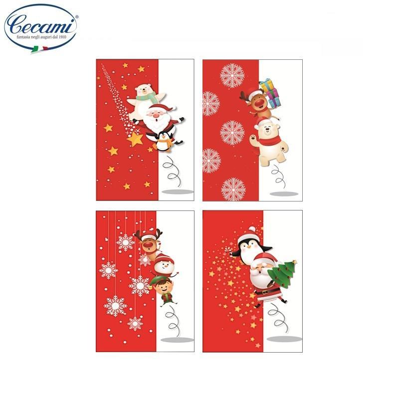 cecami cecami 12pz biglietti auguri natale stile umoristico 12x18cm 50156bn - foto 1
