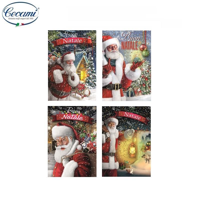cecami cecami biglietti auguri buon natale con babbo natale 12x18cm 50132bn - foto 1