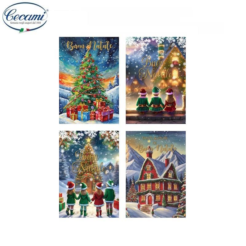 cecami cecami 12pz biglietti auguri buon natale 12x18cm 50176bn - foto 1