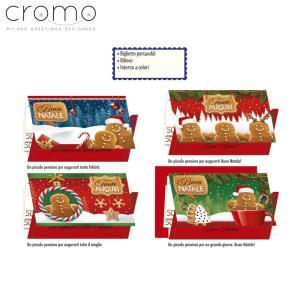 Cromo 12pz biglietti portasoldi auguri natale 12x18cm omini marzapane nt8535