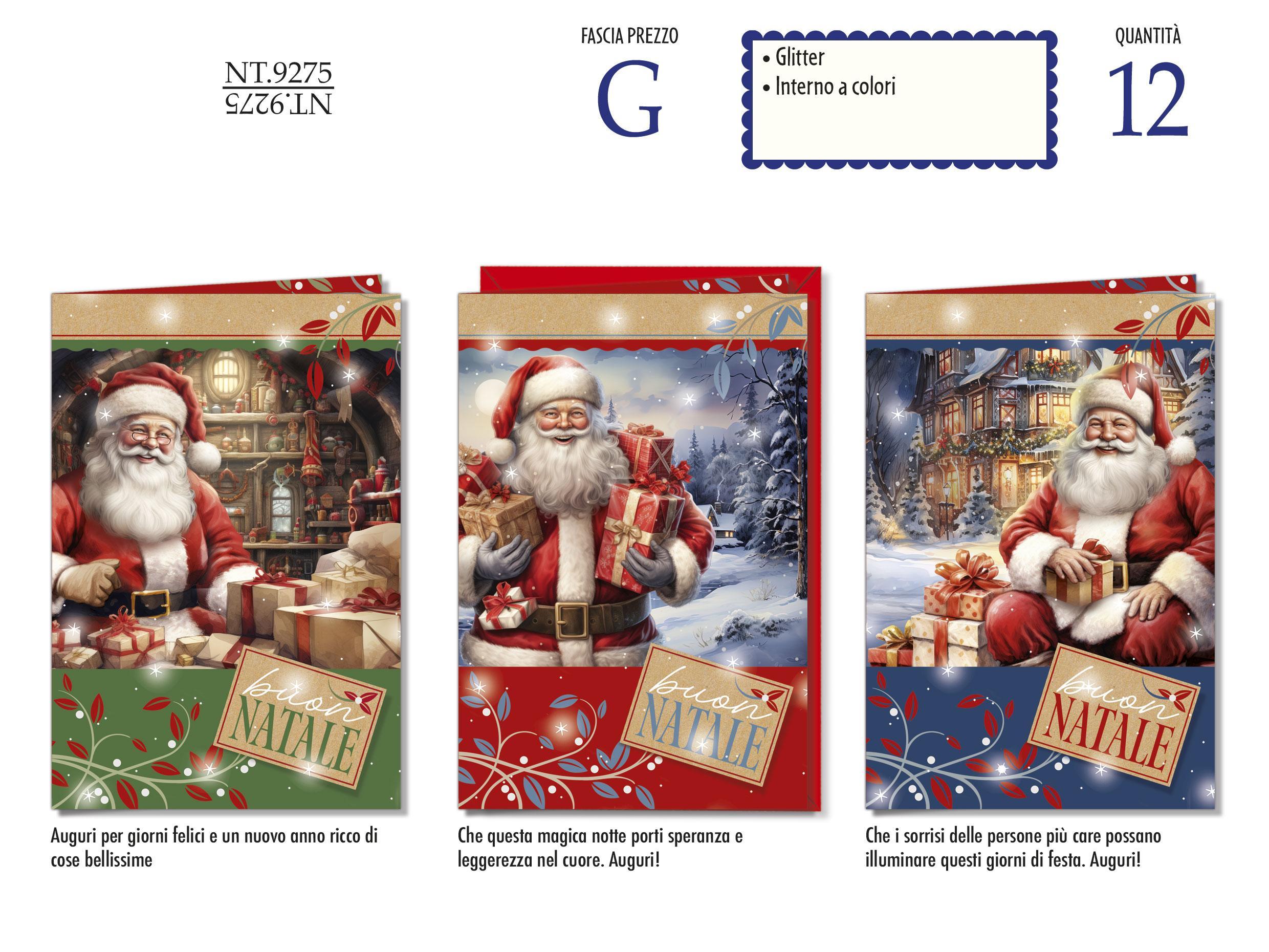 cromo srl cromo 12pz biglietti auguri buon natale 12x18cm nt9275 - foto 1