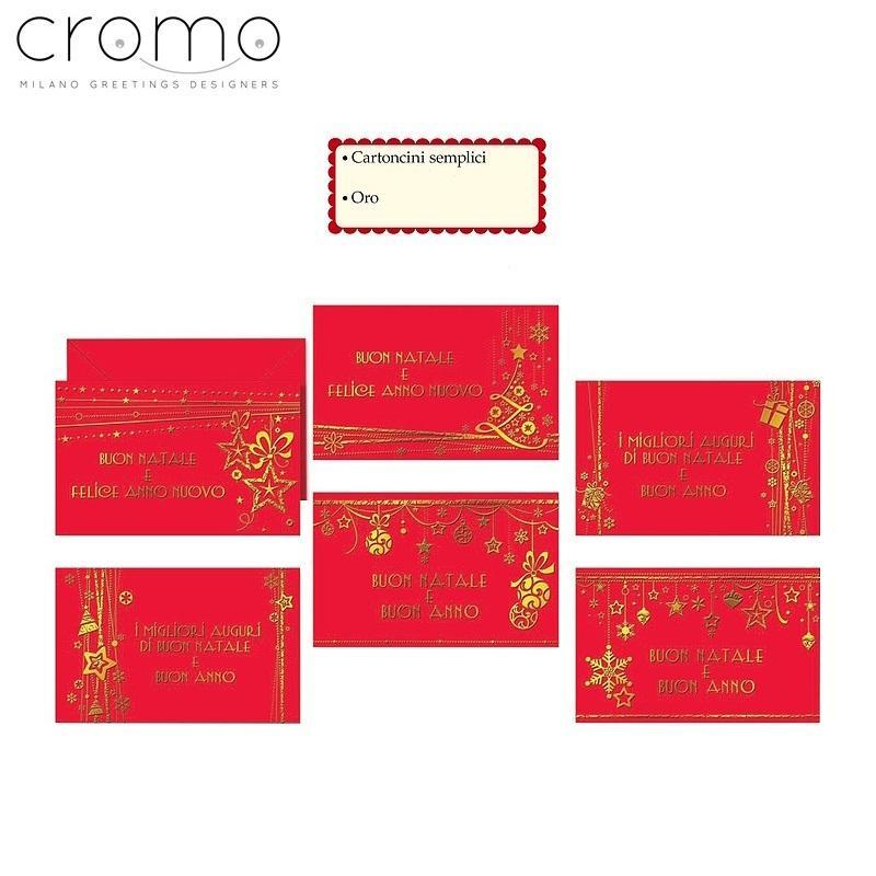 cromo srl cromo 60pz biglietti auguri buon natale 13,5x8,5cm semplici scritte oro nt0331 - foto 1