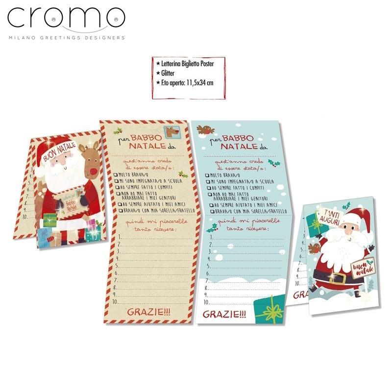 cromo srl cromo 12pz letterine babbo natale 11,5x17cm nt.7778 - foto 1