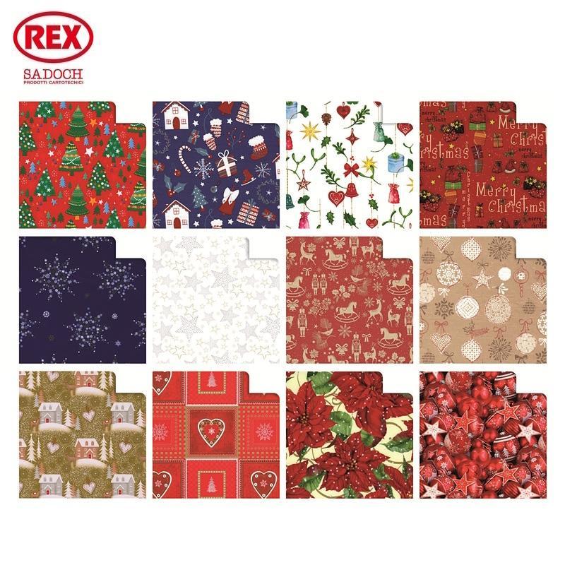 rex rex 50 fogli carta regalo natale raso big classico 100x140cm colori assortiti - foto 1