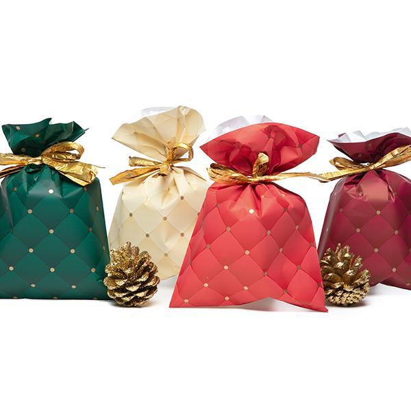 p.n.p. plast pnp 100pz buste sacchetti regalo natalizi velour 25x40cm 5 colori - foto 1