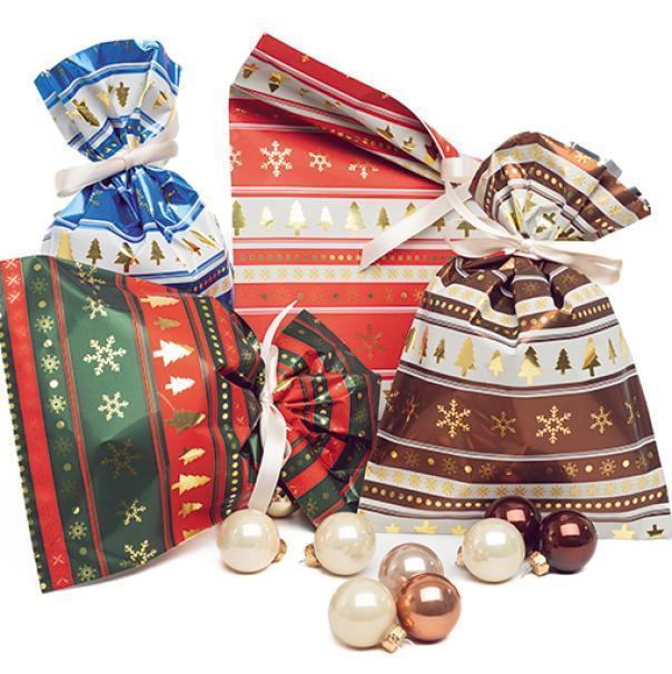 p.n.p. plast pnp 50pz buste sacchetti regalo natalizi canazei 35x50cm 5 colori - foto 1