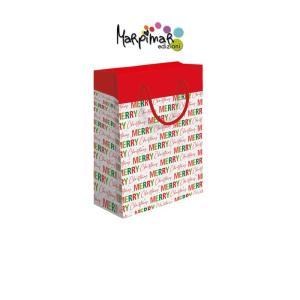 Shopper 12 pz. buste natale "merry christmas" 32x26x12 cm