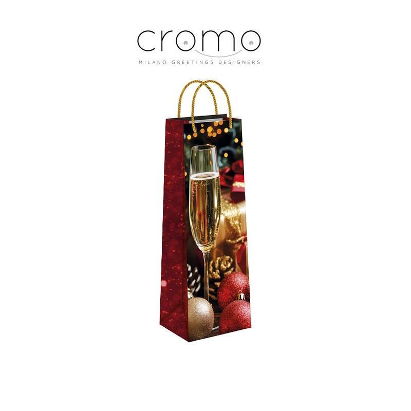 cromo srl cromo 12 pz. shopper natale buste porta bottiglia 37x12,7x11,3 cm con manico - foto 1 cromo srl cromo 12 pz. shopper natale buste porta bottiglia 37x12,7x11,3 cm con manico - foto 1