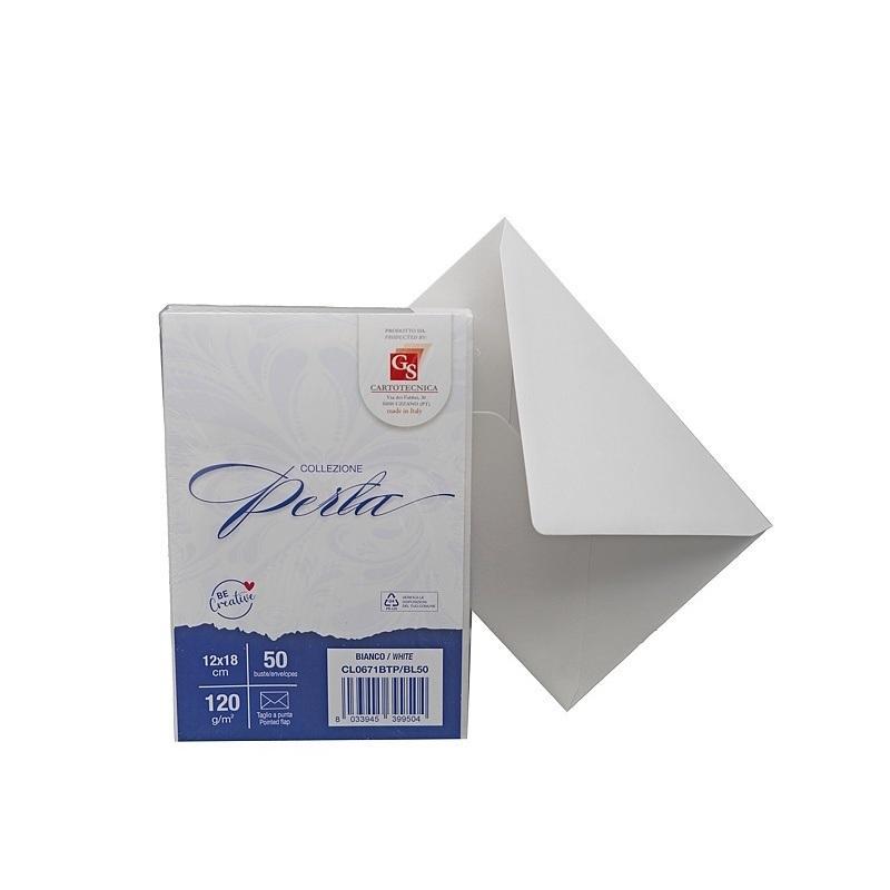 gs cartotecnica gs cartotecnica 50pz buste da lettera perla bianche 12x18cm 120gr/mq - foto 1