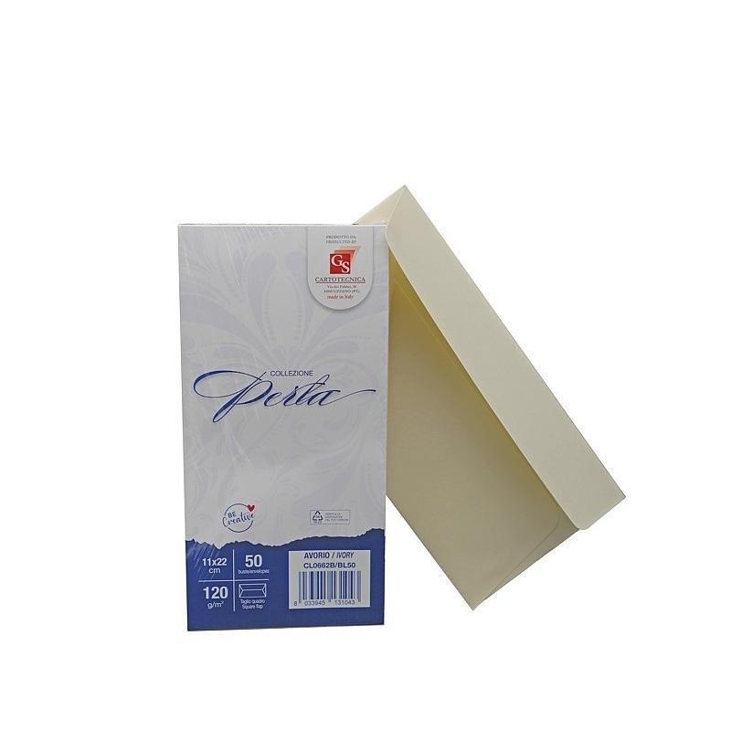 gs cartotecnica gs cartotecnica 50pz buste da lettera perla avorio 11x12cm 120gr/mq - foto 1