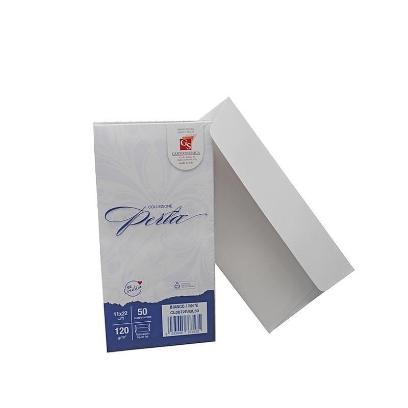 gs cartotecnica gs cartotecnica 50pz buste da lettera perla bianche 11x12cm 120gr/mq - foto 1
