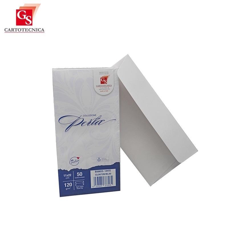 gs cartotecnica gs cartotecnica 50pz buste da lettera perla bianche 11x12cm 120gr/mq - foto 1