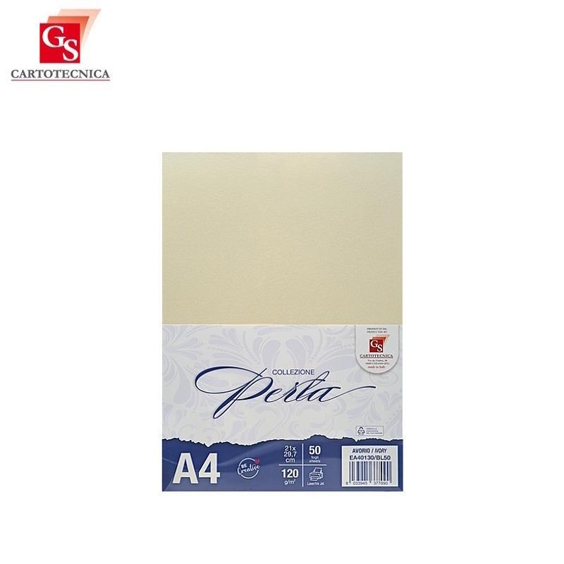 gs cartotecnica gs cartotecnica 50 fogli perla avorio a4 (21x29,7cm) 120gr/mq - foto 1