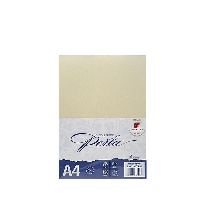 gs cartotecnica gs cartotecnica 50 fogli perla avorio a4 (21x29,7cm) 120gr/mq - foto 1