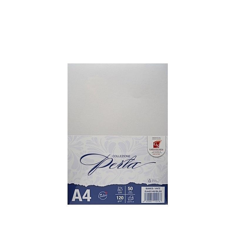 gs cartotecnica gs cartotecnica 50 fogli perla bianchi a4 (21x29,7cm) 120gr/mq - foto 1