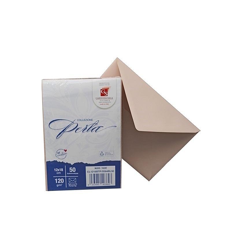 gs cartotecnica gs cartotecnica 50pz buste da lettera perla nude 12x18cm 120gr/mq - foto 1