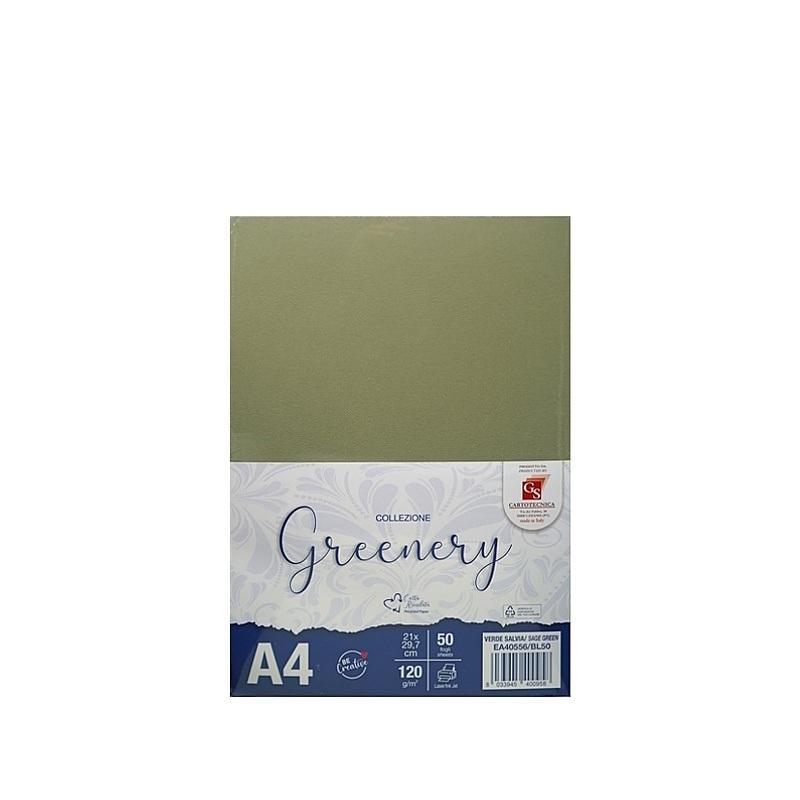gs cartotecnica gs cartotecnica 50 fogli greenery verde salvia a4 (21x29,7cm) 120gr/mq - foto 1