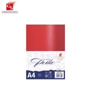50 fg. cartoncino perla rosso a4 (21x29,7cm) 250gr/mq