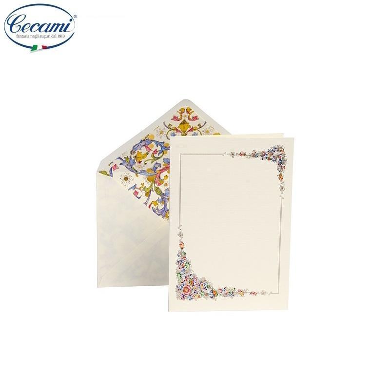 cecami cecami 10 buste+10 biglietti 12x18cm stile fiorentino decorazioni floreali 30052 - foto 1