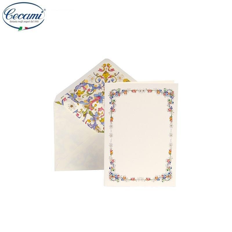 cecami cecami 10 buste+10 biglietti 12x18cm stile fiorentino decorazioni floreali 30055 - foto 1