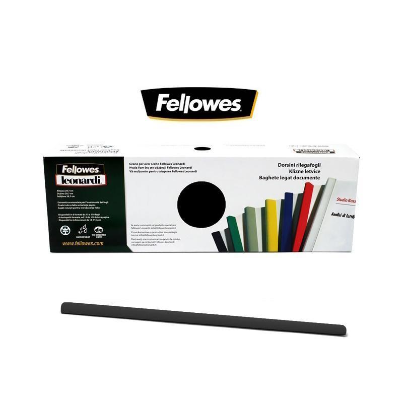 fellowes fellowes bl16 dorsi triangolari in plastica per rilegare diam 16 mm 25 pz nero - foto 1