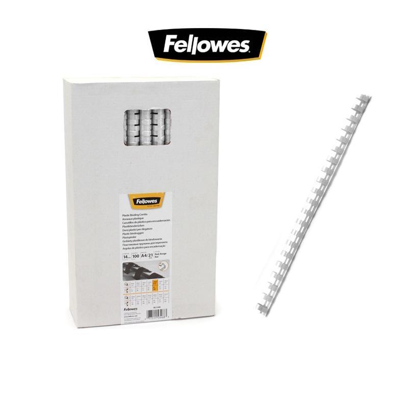 fellowes fellowes 100 pz spirali in plastica per rilegare tonde ø 14 mm bianco - foto 1