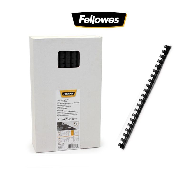 fellowes fellowes 100 pz spirali in plastica per rilegare tonde ø 14 mm nero - foto 1