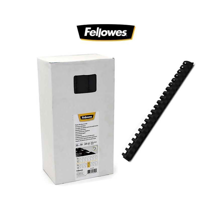 fellowes fellowes 50 pz spirali in plastica per rilegare ovale ø 32 mm nero - foto 1