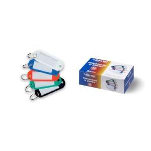 50pz. portachiavi in plastica con targhette intercambiabili