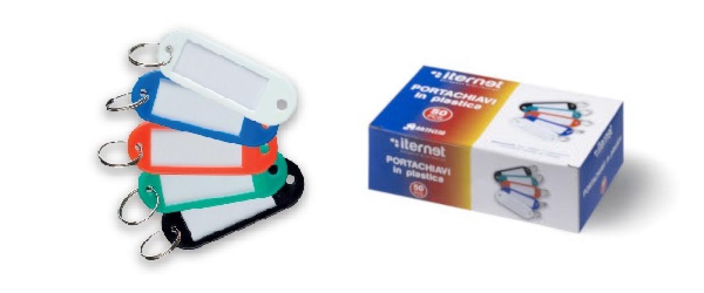 iternet iternet 50pz. portachiavi in plastica con targhette intercambiabili - foto 1