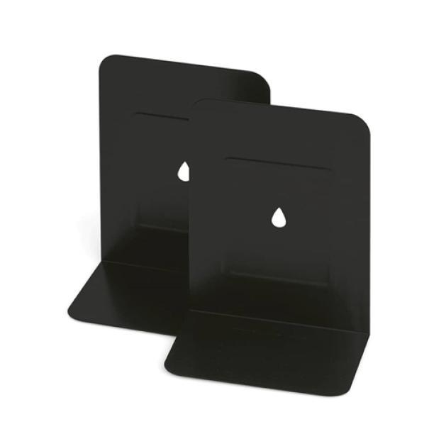 lebez lebez reggilibro in metallo 2 pz. colore nero - foto 1