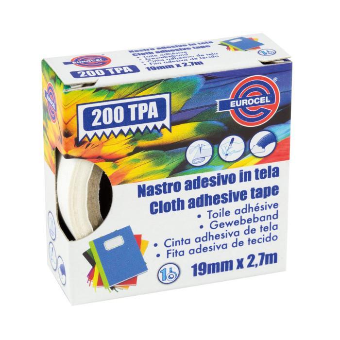 eurocel eurocel nastro adesivo in tela 19mmx2.70mt bianco 200 tpa - foto 1