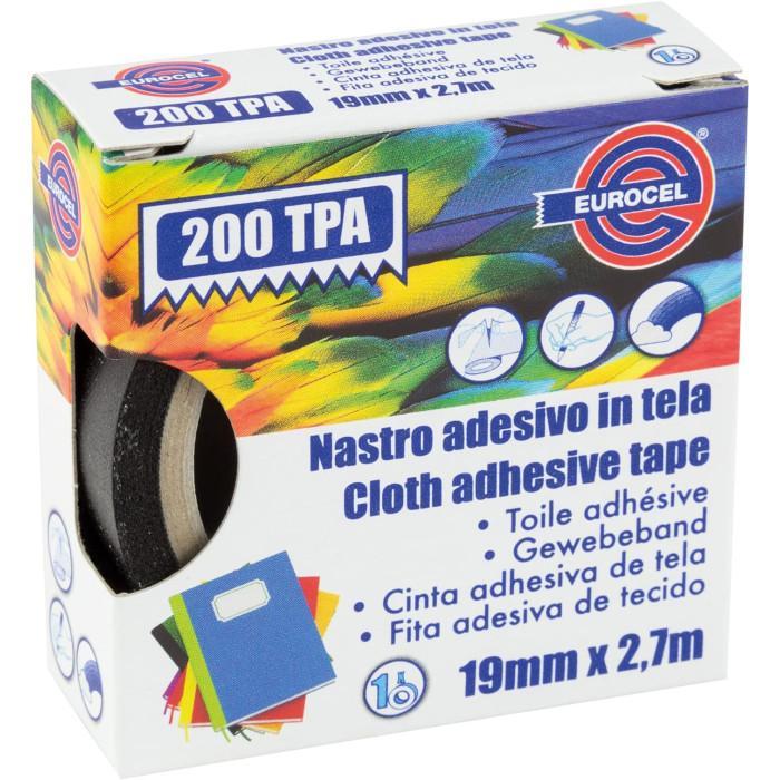 eurocel eurocel nastro adesivo in tela 19mmx2.70mt nero 200 tpa - foto 1