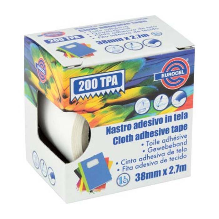 eurocel eurocel nastro adesivo in tela 38mmx2.70mt bianco 200 tpa - foto 1