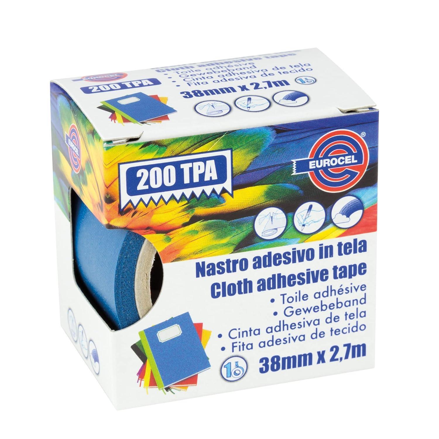 eurocel eurocel nastro adesivo in tela 38mmx2.70mt blu 200 tpa - foto 1