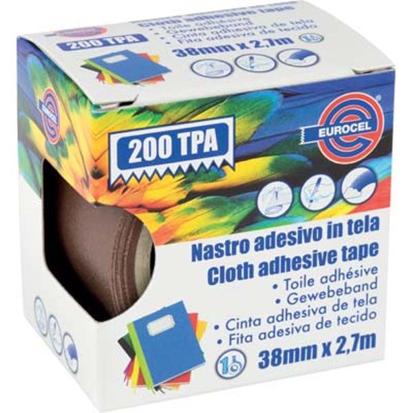 eurocel eurocel nastro adesivo in tela 38mmx2,70mt marrone 200 tpa - foto 1