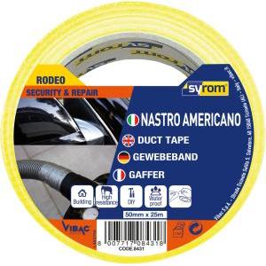 Nastro adesivo americano telato rodeo giallo 50mmx25mt
