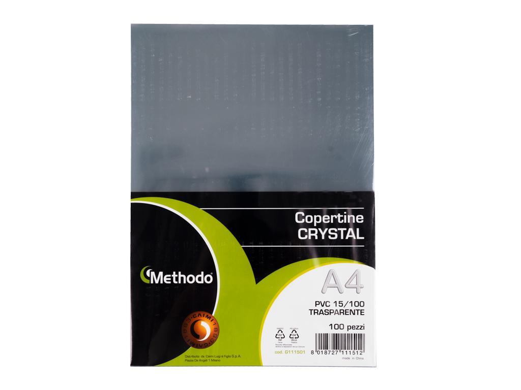 methodo methodo 100pz copertina crystal trasparente per rilegare a4 150 µm - foto 1