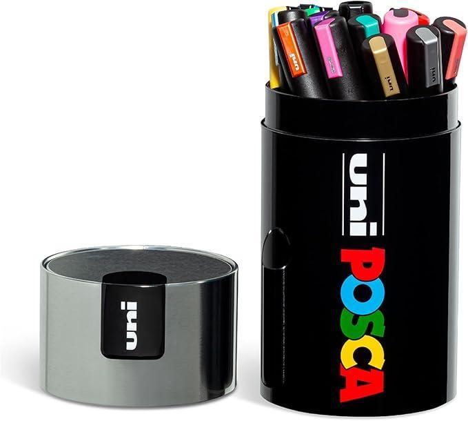 osama uni posca gift box argento 18pz marcatori pennarelli colori assortiti - foto 3