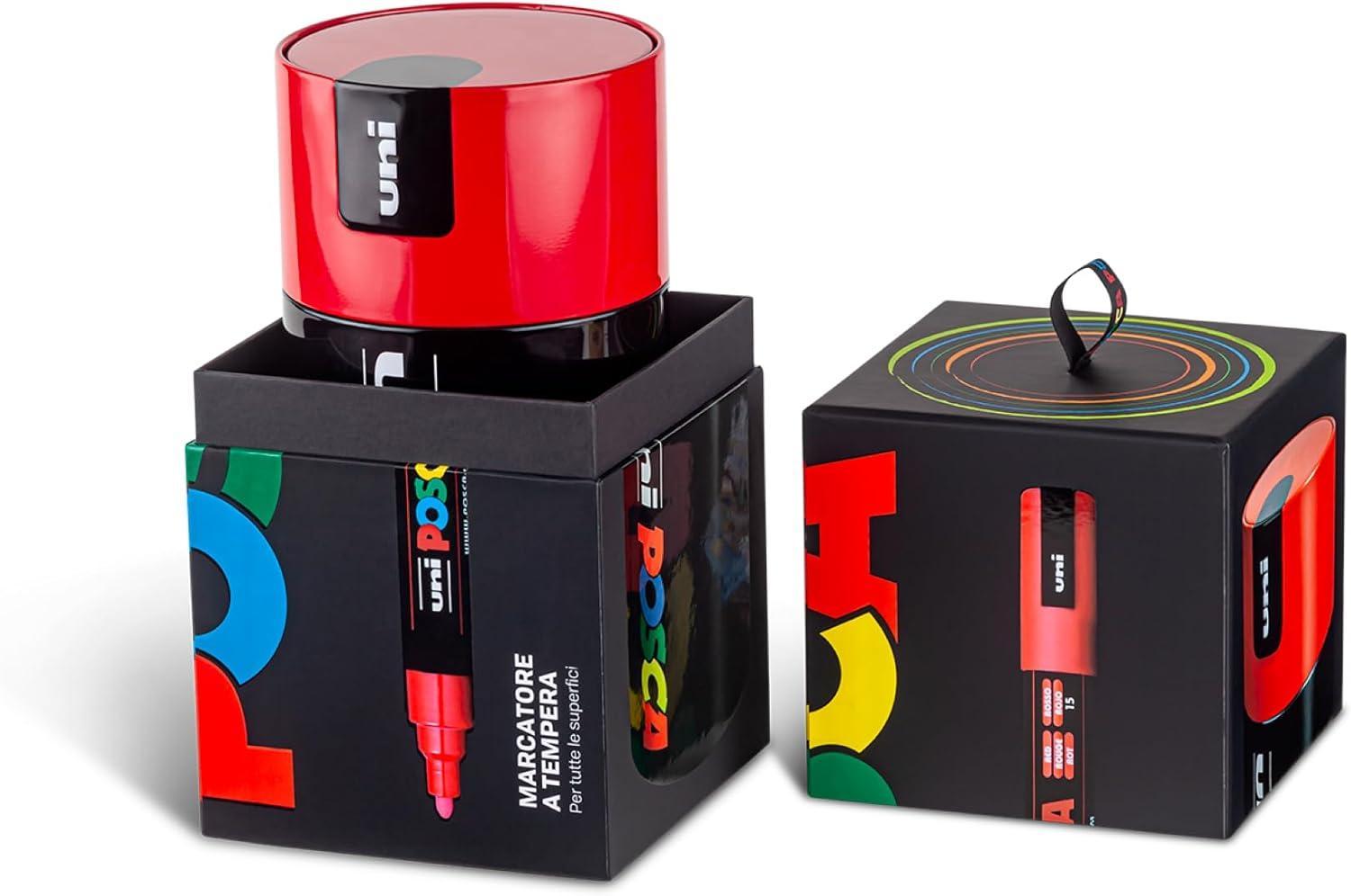 osama uni posca gift box rosso 18pz marcatori pennarelli colori assortiti - foto 6